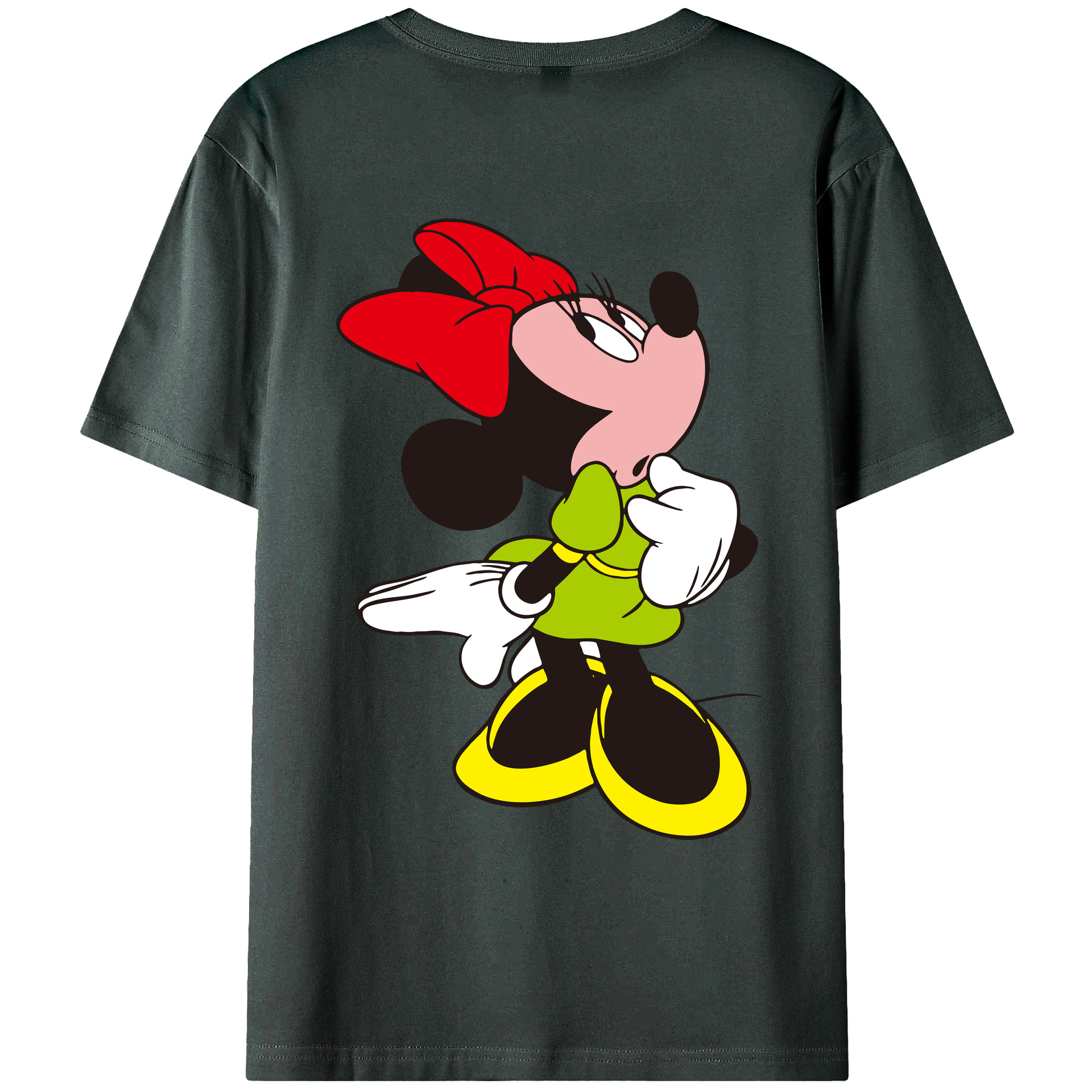 ミッキーマウス Mickey Mouse 綿100％ メンズ半袖Tシャツ（バックプリント） 通気性
